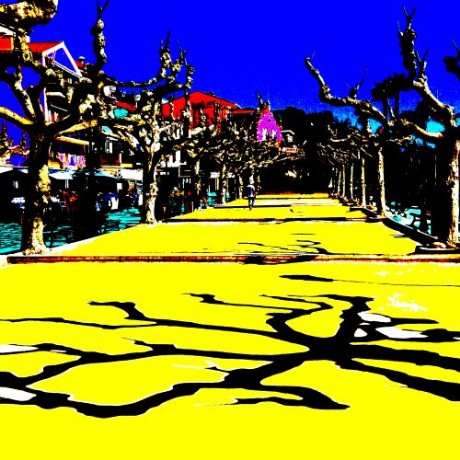 Le Lavandou Petanque pop jaune savoir-voir.com ProvencePhotoPopArt copyright