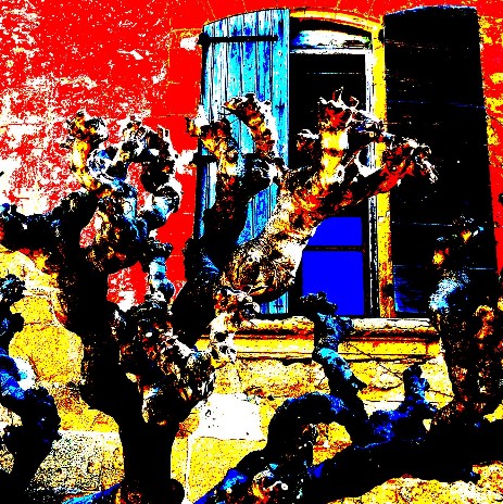 Lourmarin  pop rouge  savoir-voir.com ProvencePhotoPopArt copyright