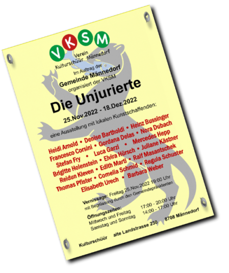 Plakat Unjurierte Männedorf Kulturschüür 2022 Plakat Unjurierte Männedorf Kulturschüür 2022